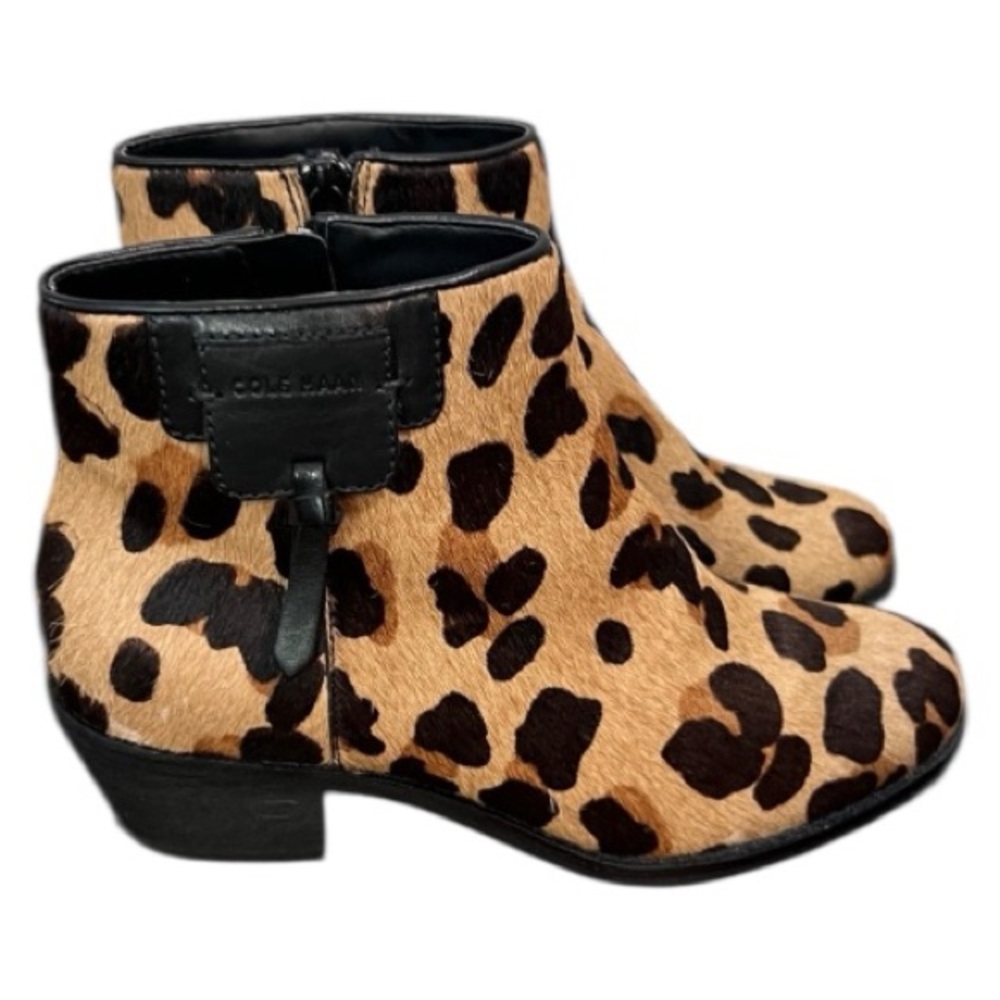 Cole Haan Joanna Leopard Animal Print Calf Hair Boot Size 5 - Picture 2 of 12